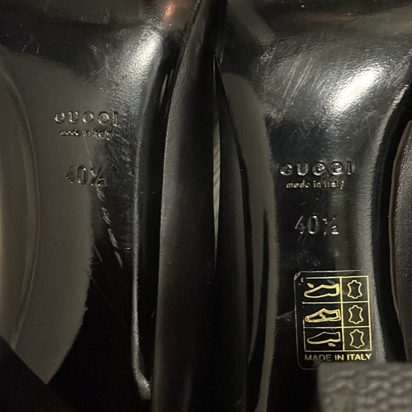 Gucci Women’s Leather Round Toe Black heel Black size 40 1/2 - Picture 11 of 15